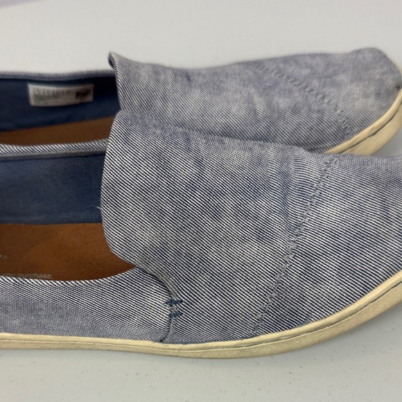 Toms Blue Canvas Slip-On Loafers Size 8 - Picture 8 of 8